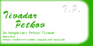 tivadar petkov business card